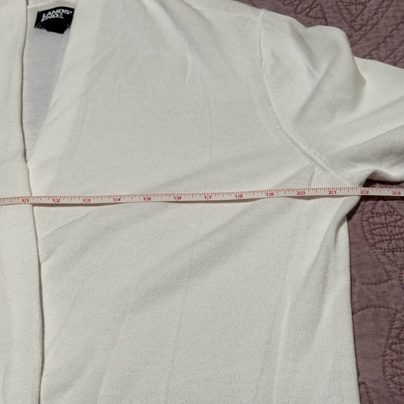 Lands End White Open Front Cardigan medium (10-12) - Picture 6 of 15